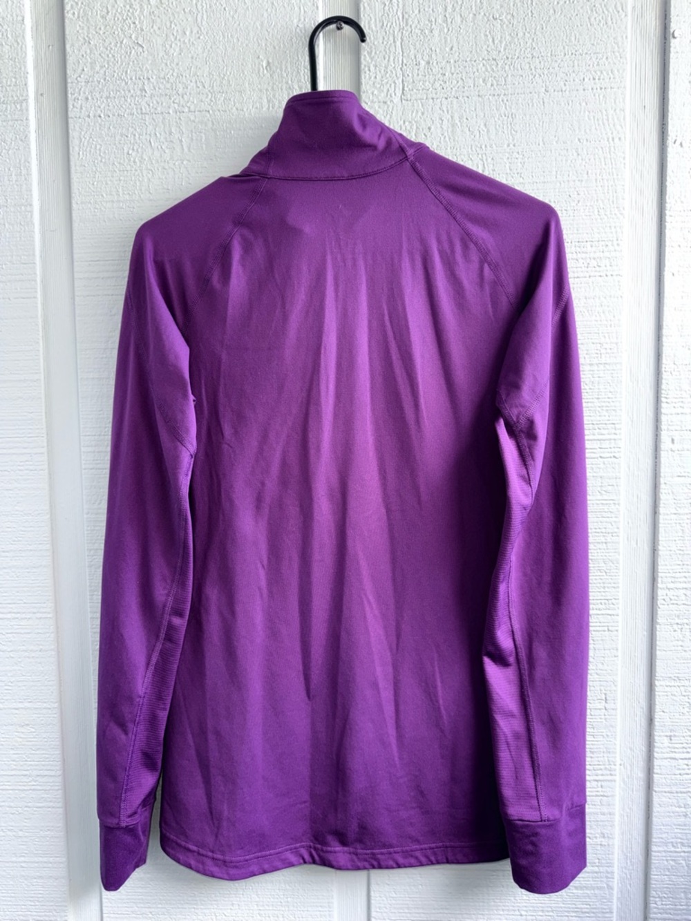 Adidas Climalite 1/4 Zip Pullover Jacket Women's Size M - Purple With Thumbholes - Picture 8 of 9
